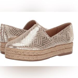 Naturalizer Thea 3 espadrille platform metallic gold shoes. Size 8.5 pre-loved